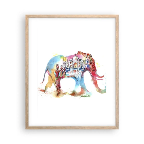 Poster in cornice rovere chiaro - India: aura d'amore - 40x50 cm