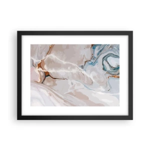Poster in cornice nera - Meandri blu sotto il bianco - 40x30 cm