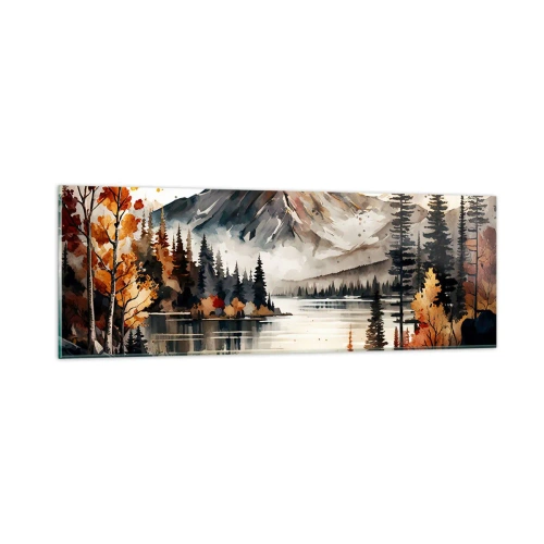 Quadro su vetro - L'autunno dorato sui monti - 90x30 cm