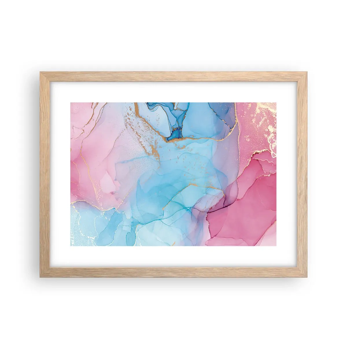 Poster in cornice rovere chiaro - Incontro e compenetrazione - 40x30 cm