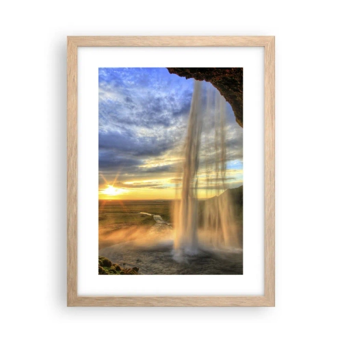 Poster in cornice rovere chiaro - Il mondo dietro una tenda di gocce - 30x40 cm