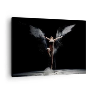 Quadro su tela - Stampe su Tela - Una ballerina in movimento con un sorprendente effetto polvere su uno sfondo nero - 70x50cm - Gli elfi esistono - Decorazione murale moderna per soggiorno e camera da letto ARTTOR