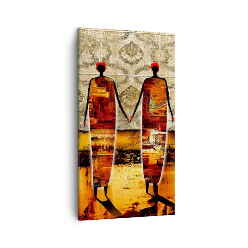 Quadro su tela - Stampe su Tela - Composizione etnica nei colori dell'Africa - 45x80 cm