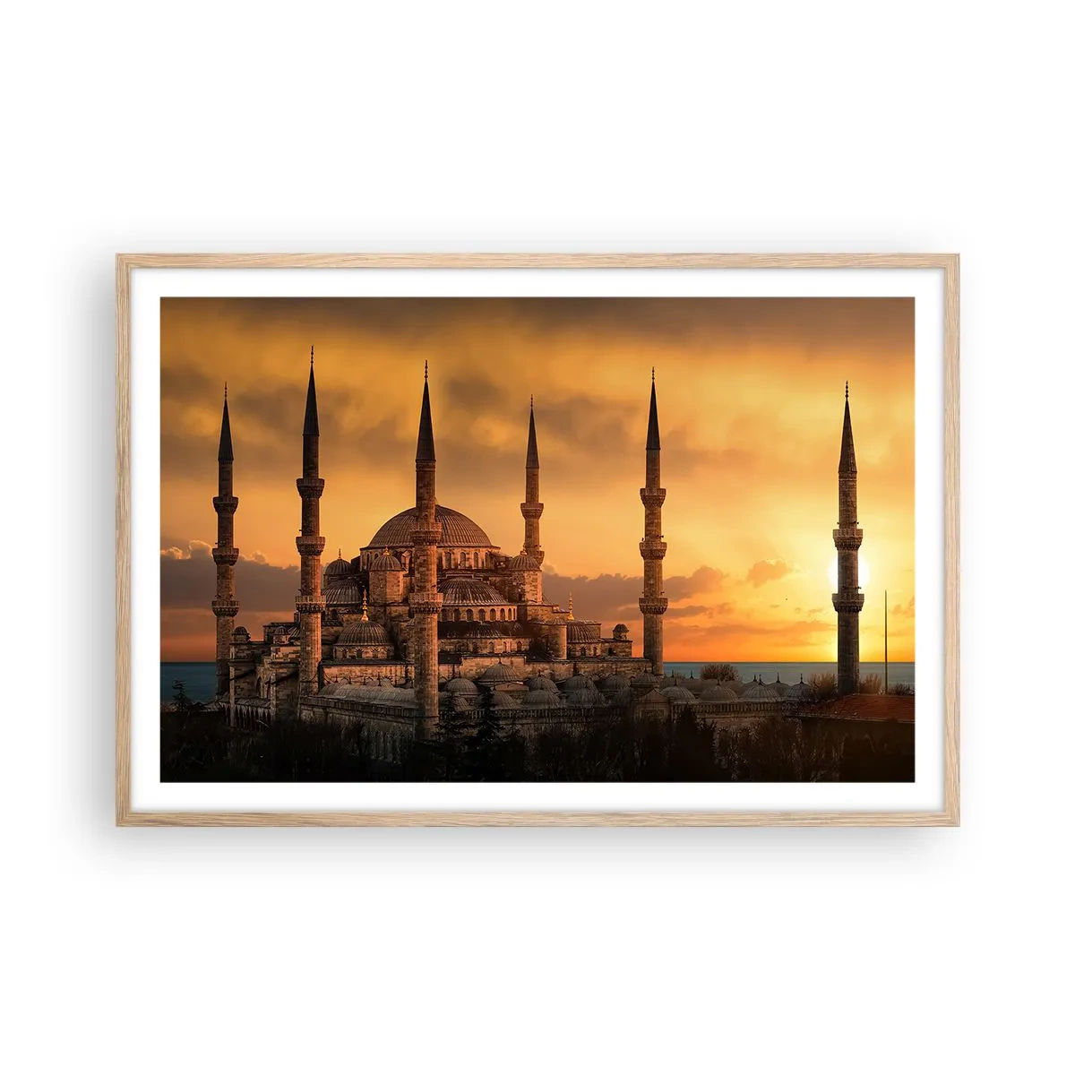 Poster in cornice rovere chiaro - Dio è grande - 91x61 cm