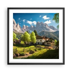 Poster in cornice nera - Idillio alpino - 50x50 cm