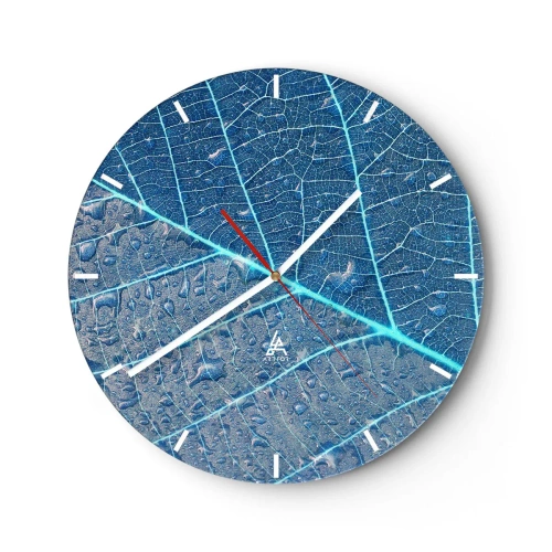 Orologio da parete - Orologio in Vetro - Vita nel blu - 40x40 cm