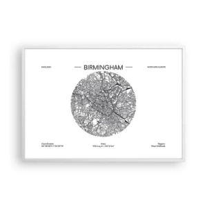 Poster in cornice bianca - Anatomia di Birmingham - 100x70 cm