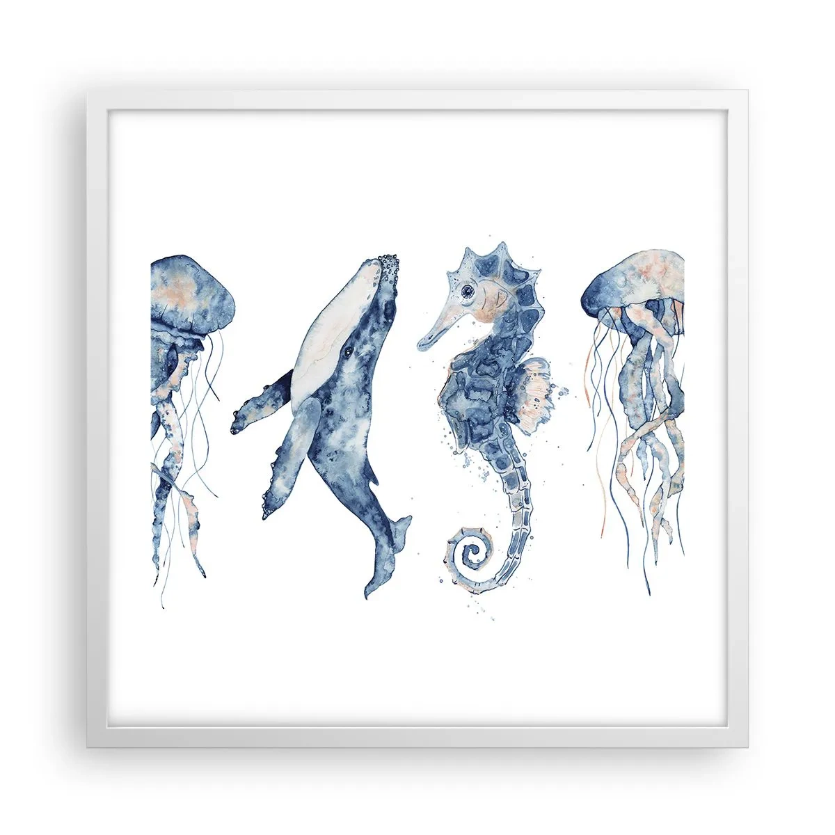 Poster in cornice bianca - Meraviglie del mare - 50x50 cm