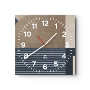 Orologio da parete - Orologio in Vetro - Composizione di semplicità e rotondità - 30x30 cm