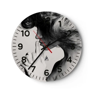 Orologio da parete - Orologio in Vetro - Ascoltando se stessa - 40x40 cm
