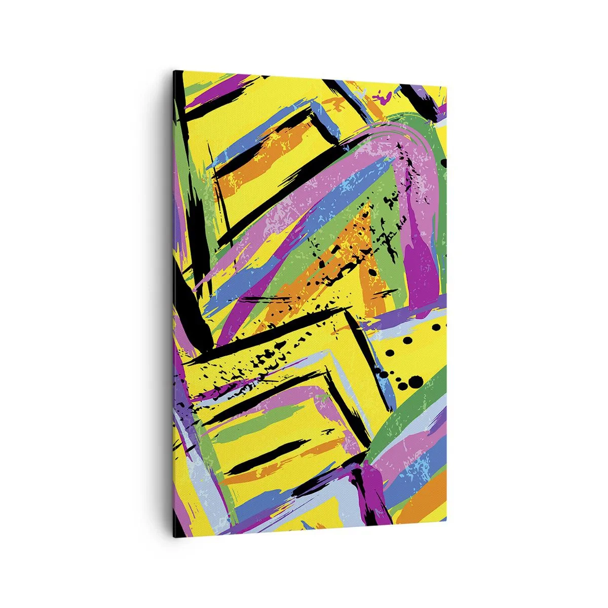 Quadro su tela - Stampe su Tela - Astrazione vivida in colori vivaci e forme dinamiche - 80x120cm - Grida di gioia - Decorazione murale moderna per soggiorno e camera da letto ARTTOR