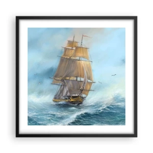 Poster in cornice nera - Frangendo i flutti - 50x50 cm