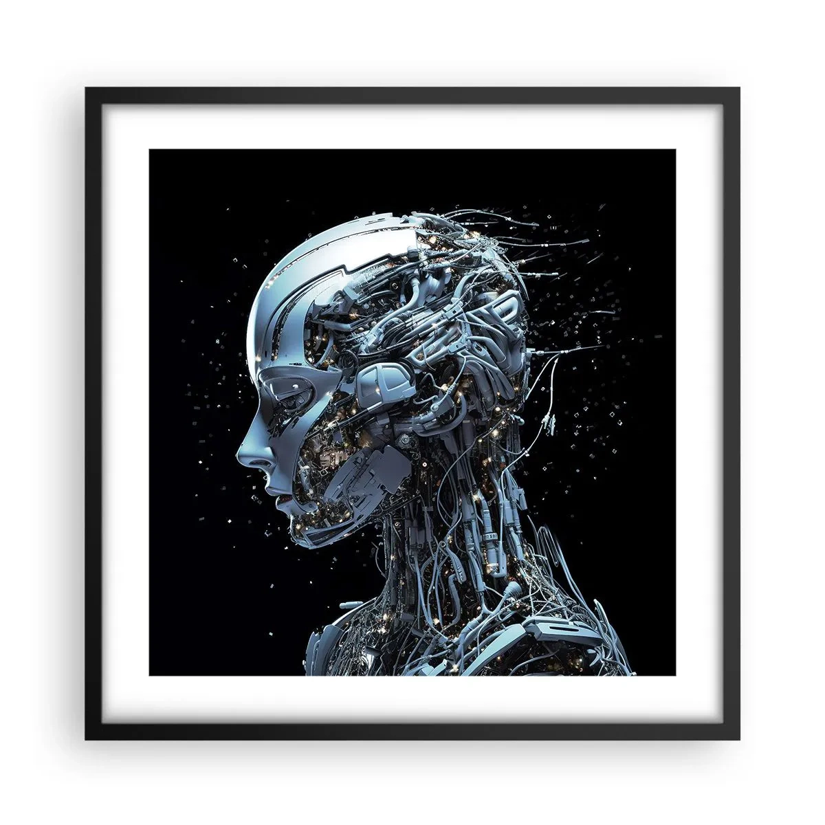 Poster in cornice nera - La tecnologia è donna - 50x50 cm