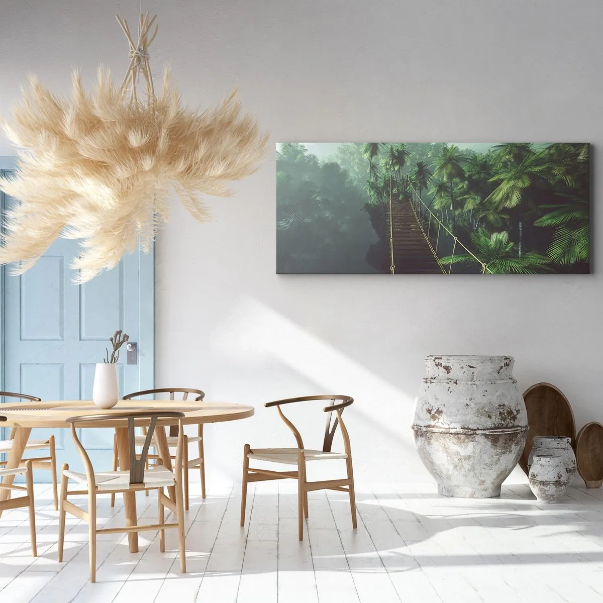 Quadro su tela - Stampe su Tela - Nel vortice del verde - 90x30 cm