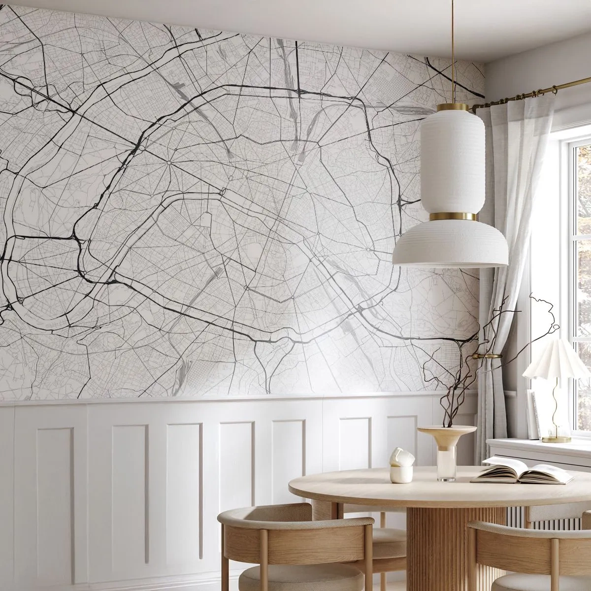 Fotomurali Premium Sand - Il fiore di Parigi - Città, Mappa della città, Parigi - 500x350 cm