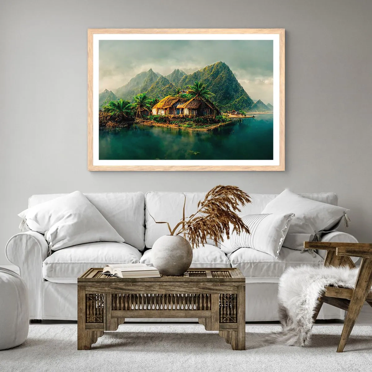 Poster in cornice rovere chiaro - Paradiso tropicale - 100x70 cm