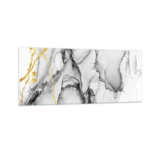 Quadro su vetro - Composizione con motivo d'oro - 100x40 cm