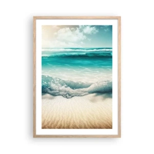 Poster in cornice rovere chiaro - La calma dell'oceano - 50x70 cm