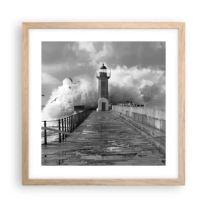 Poster in cornice rovere chiaro - Senza paura - 40x40 cm