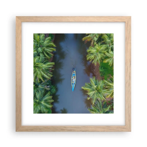 Poster in cornice rovere chiaro - Sul percorso tropicale - 30x30 cm
