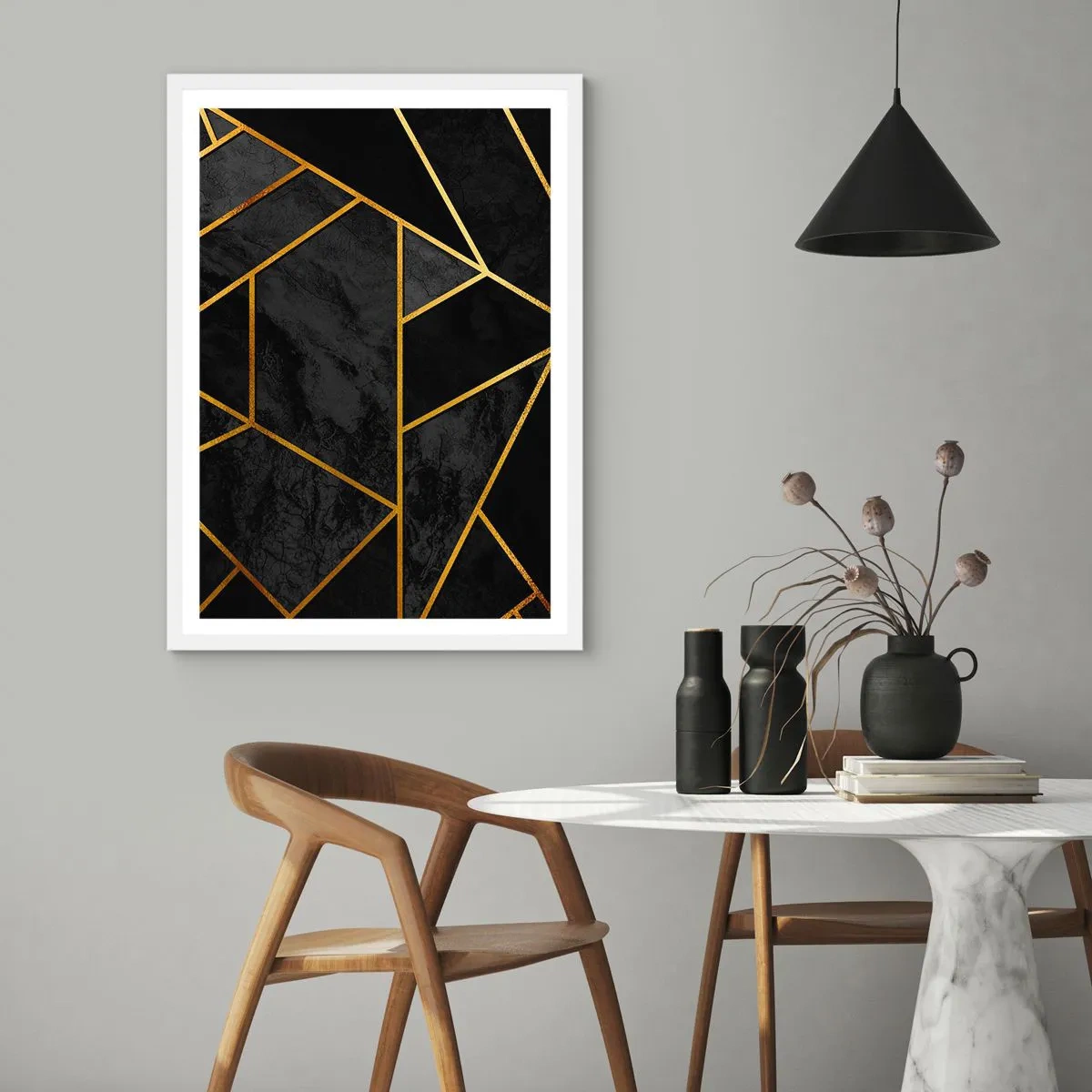 Poster in cornice bianca - Oscurità e luce - 50x70 cm