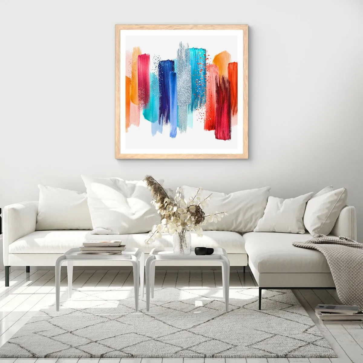 Poster in cornice rovere chiaro - In alto e in basso - 30x30 cm