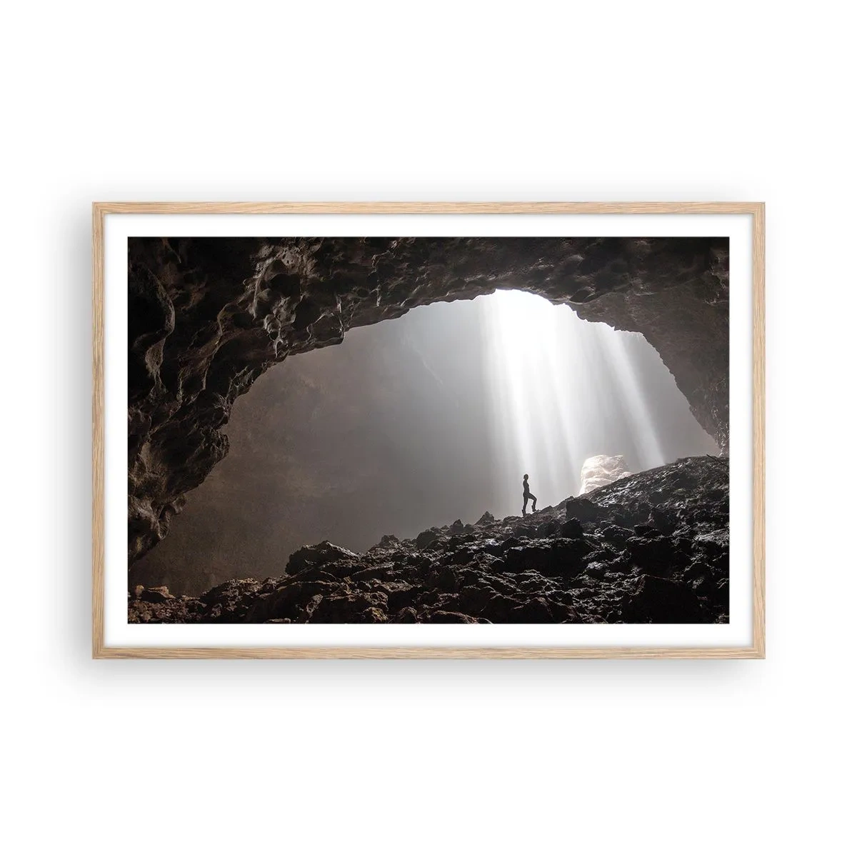 Poster in cornice rovere chiaro - Grotta luminosa - 91x61 cm