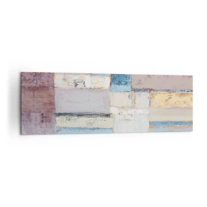 Quadro su tela - Stampe su Tela - Composizione geometrica in colori pastello - 160x50cm - La pace della geometria - Decorazione murale moderna per soggiorno e camera da letto ARTTOR