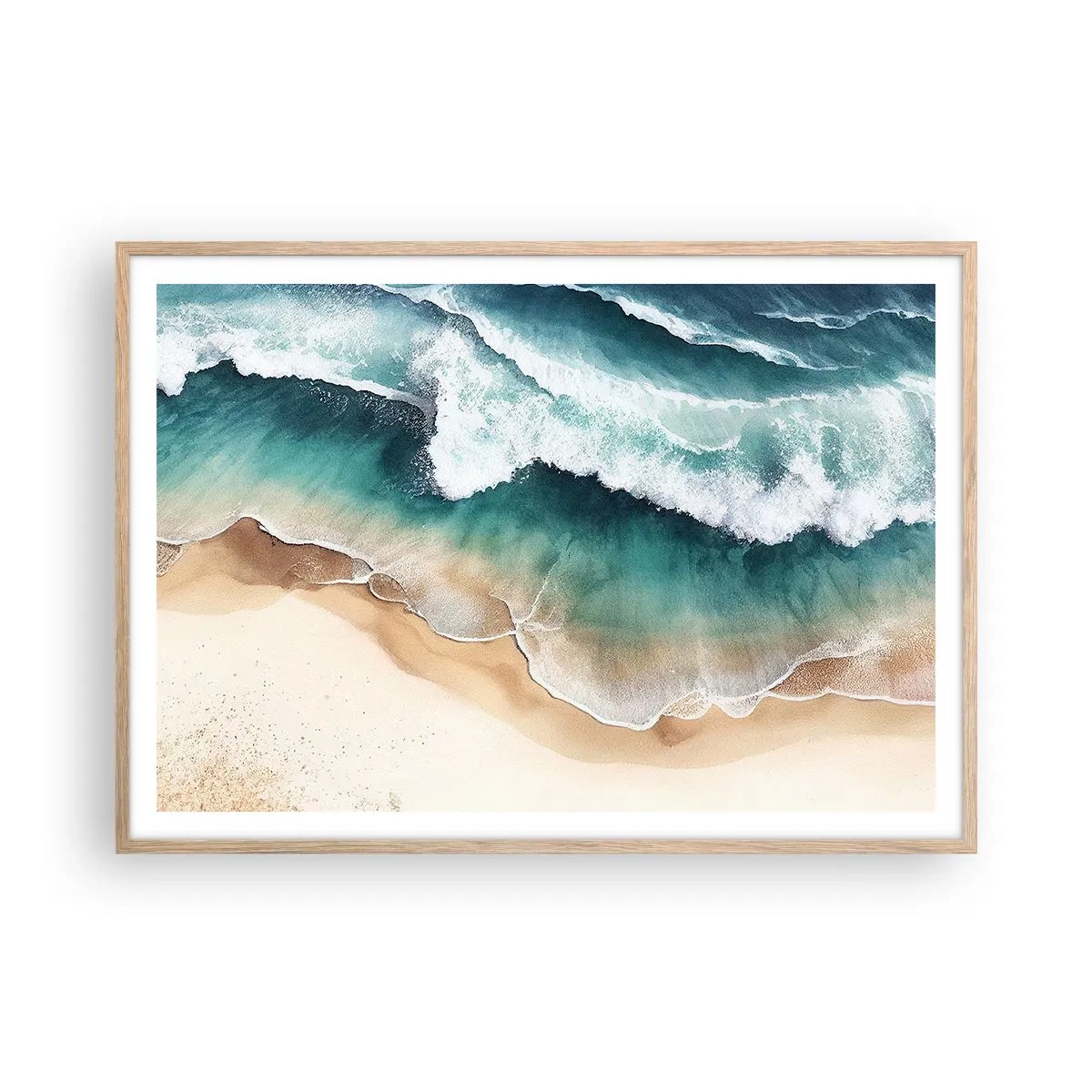 Poster in cornice rovere chiaro - L'eterno incontro - 100x70 cm