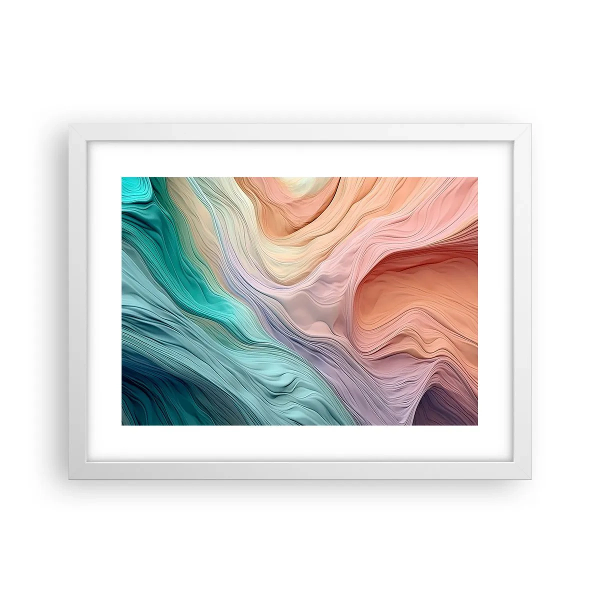 Poster in cornice bianca - Onda arcobaleno - 40x30 cm