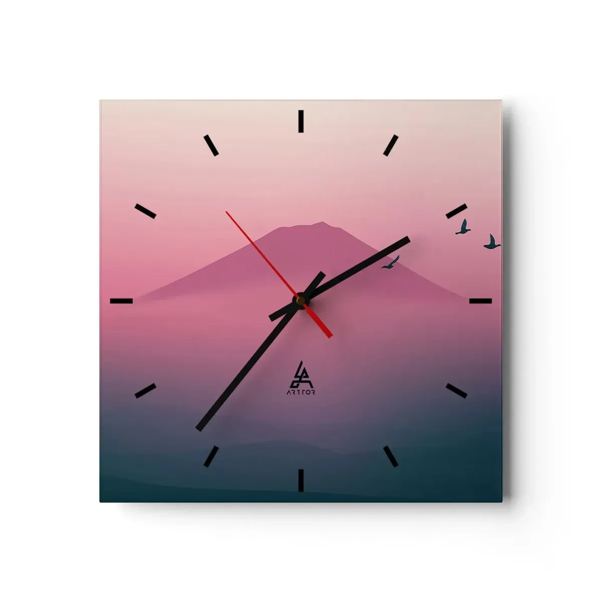 Orologio da parete - Orologio in Vetro - Viandanti sopra le nuvole - 40x40 cm