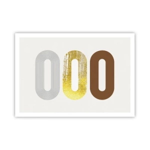 Poster - Motivo astratto di tre forme geometriche - 100x70cm - Ohh! - Decorazione murale moderna per soggiorno e camera da letto ARTTOR