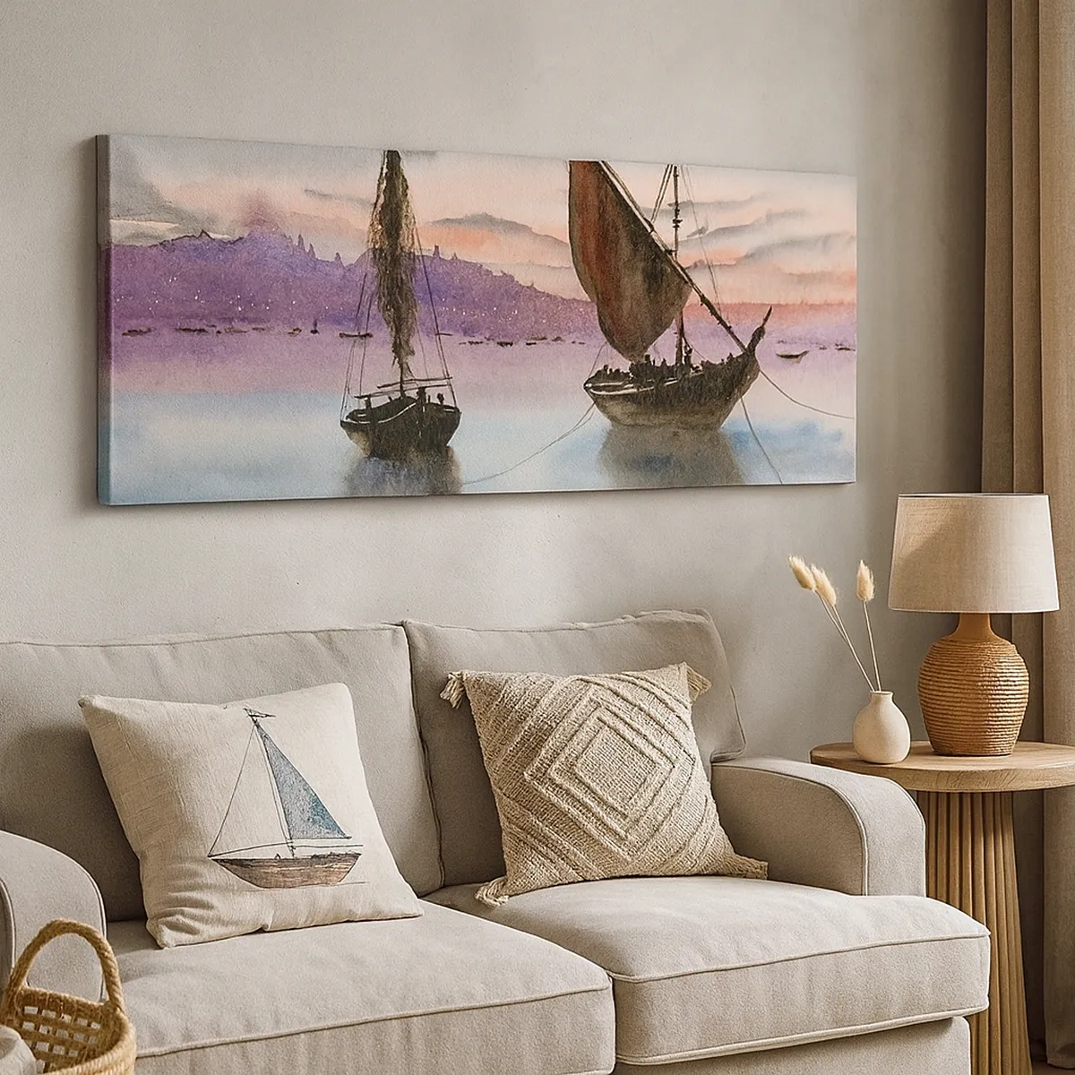 Quadro su tela - Stampe su Tela - La sera nel porto - 30x30 cm