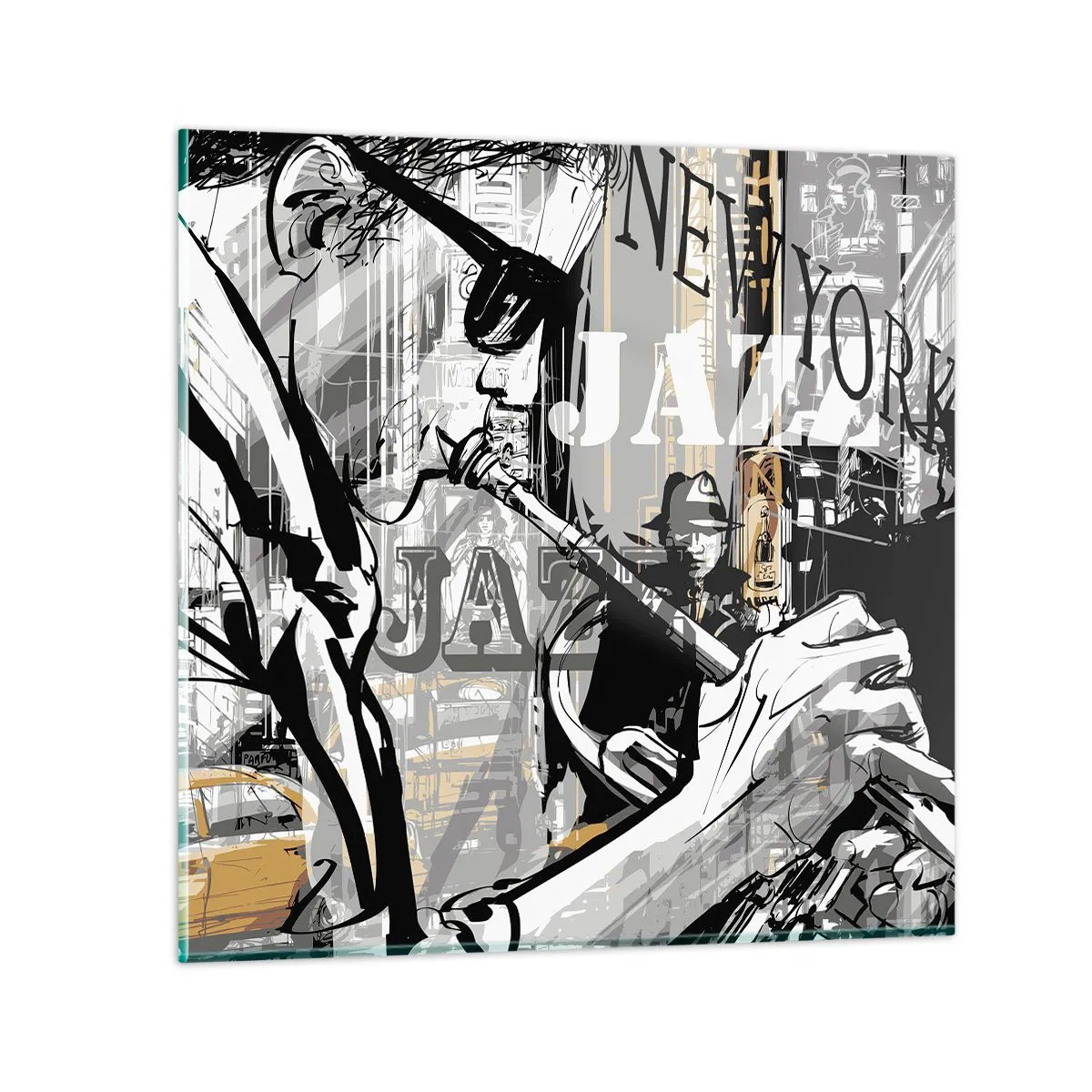 Quadro su vetro - Al ritmo di New York - 60x60 cm
