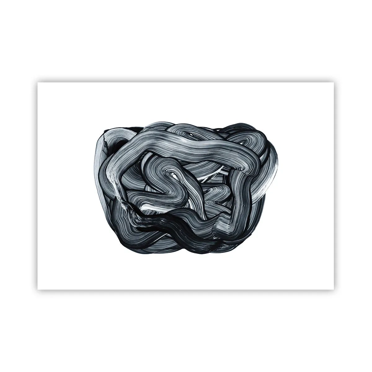 Poster - Composizione astratta in tonalità di grigio - 100x70cm - Non è così semplice - Decorazione murale moderna per soggiorno e camera da letto ARTTOR