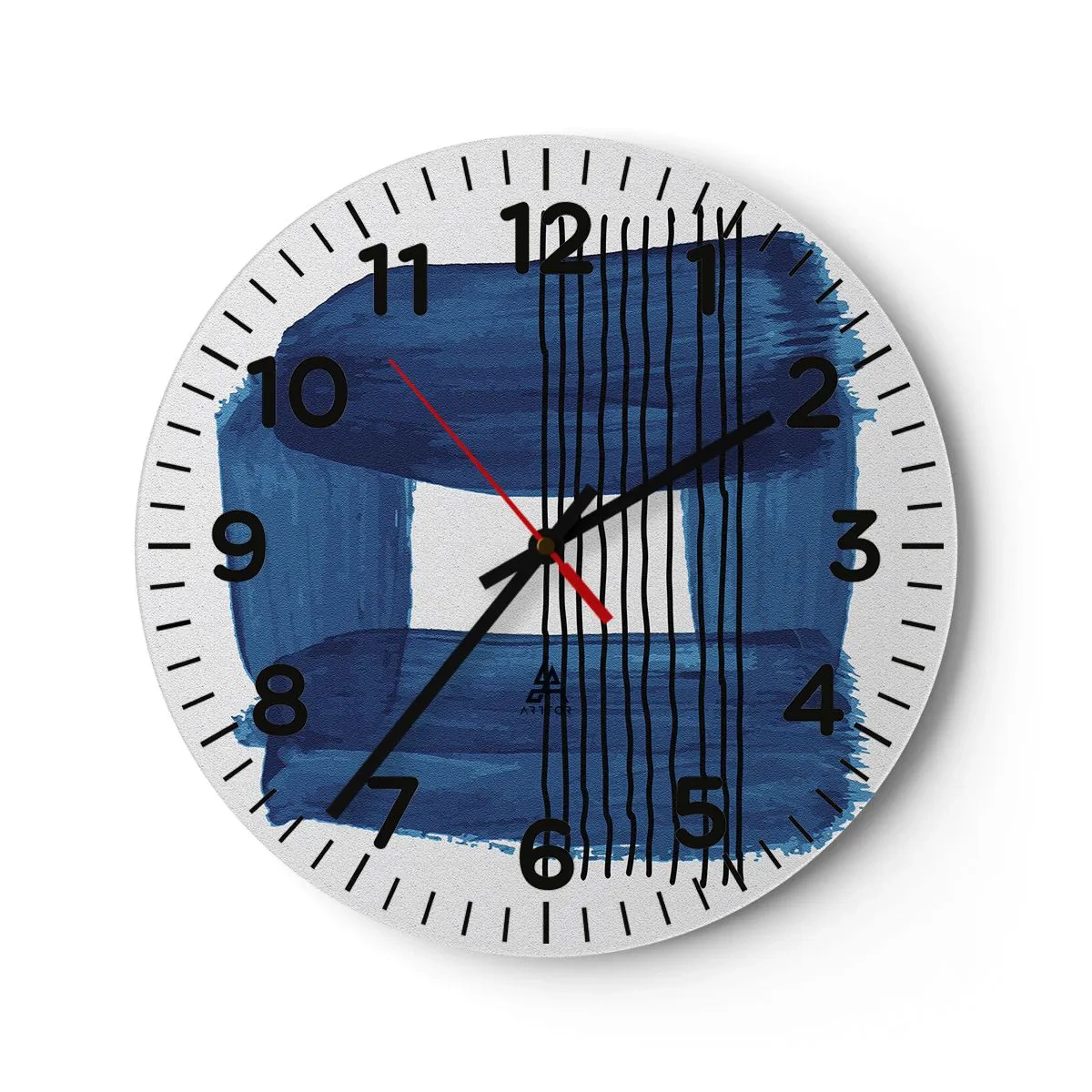 Orologio da parete - Orologio in Vetro - Composizione blu e nera - 40x40 cm