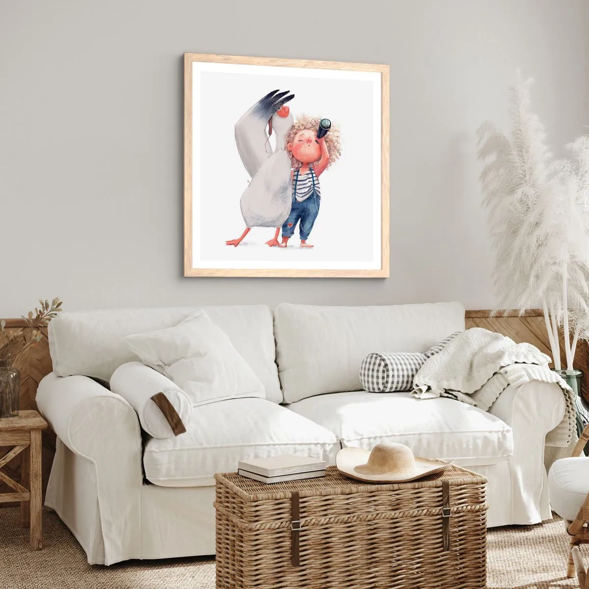 Poster in cornice rovere chiaro - Il progetto di un grande viaggio - 50x50 cm