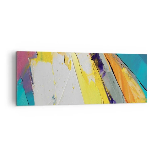 Quadro su tela - Stampe su Tela - Una composizione astratta dai colori intensi - 140x50cm - Anatomia della luce - Decorazione murale moderna per soggiorno e camera da letto ARTTOR