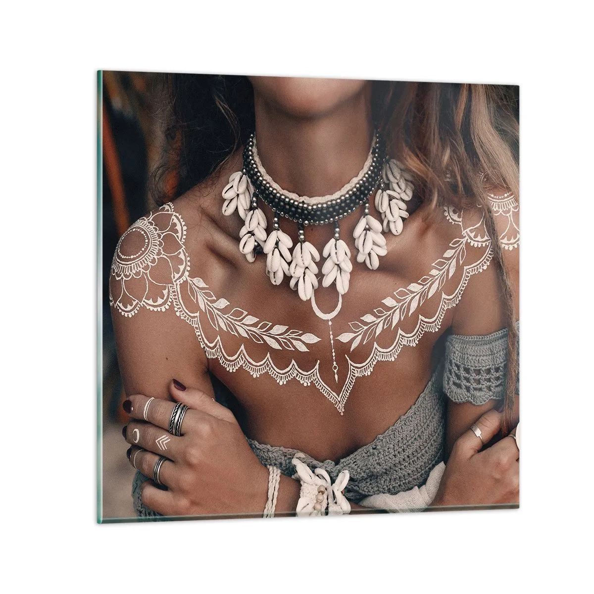 Quadro su vetro - Talismani, rituali di femminilità - 70x70 cm