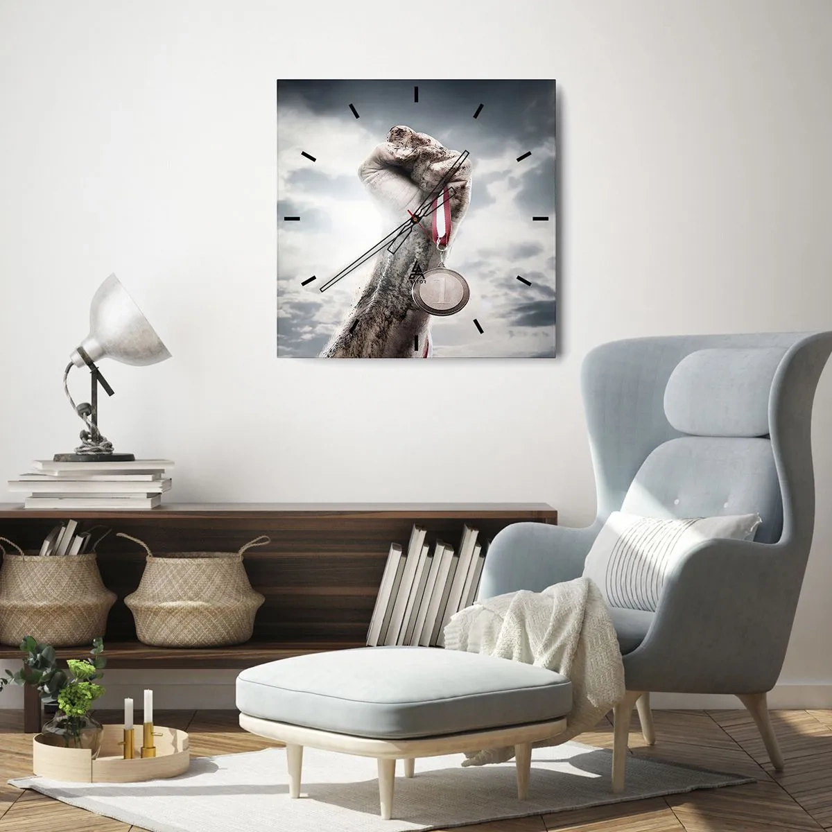 Orologio da parete - Orologio in Vetro - Per aspera ad astra - 40x40 cm