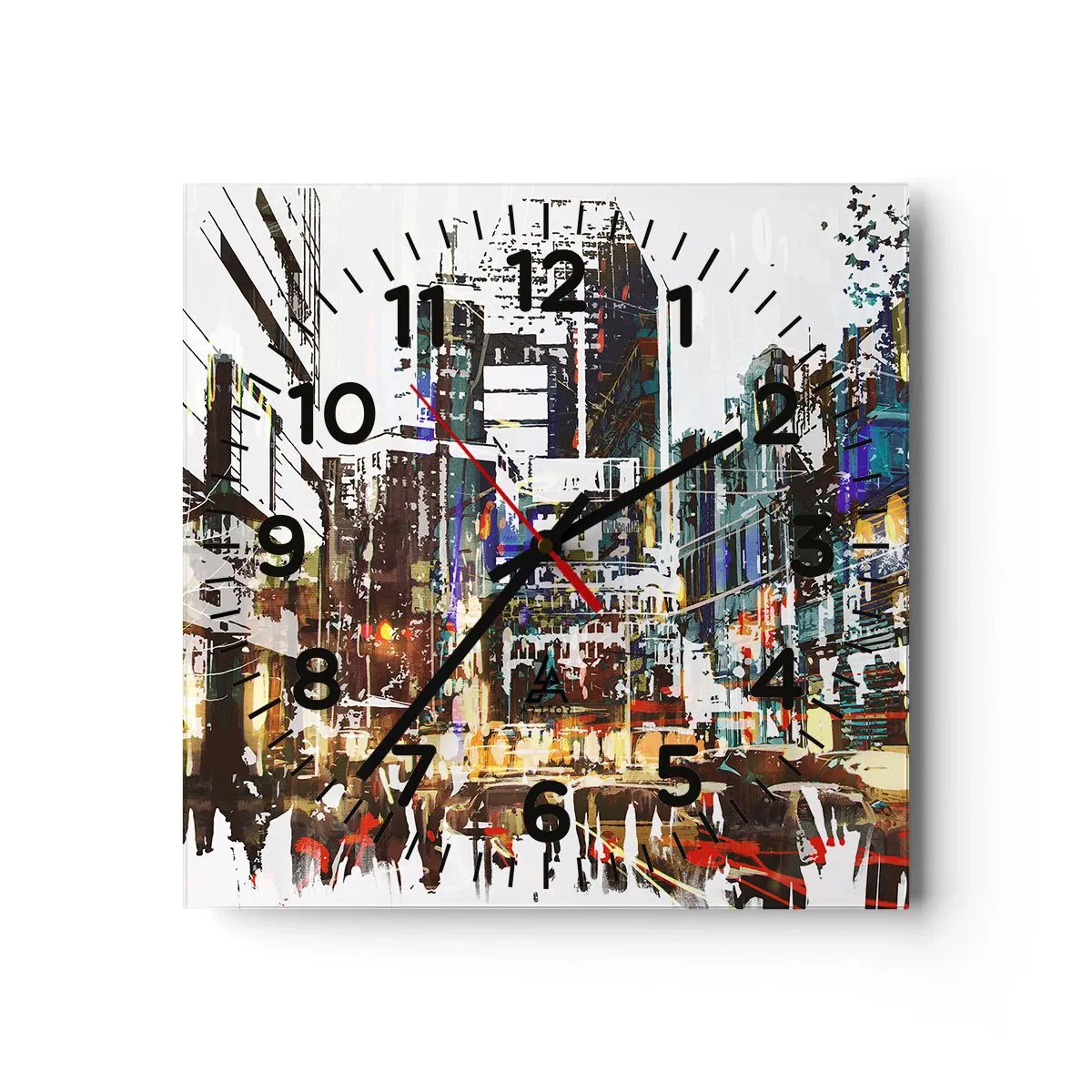 Orologio da parete - Orologio in Vetro - Città lampeggiante - 30x30 cm