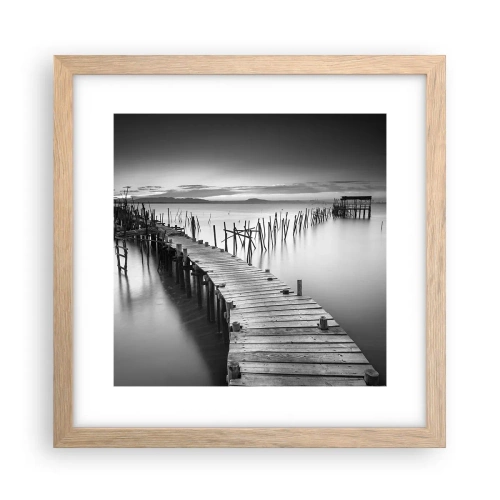 Poster in cornice rovere chiaro - La pace della riva dimenticata - 30x30 cm