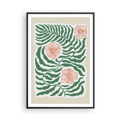 Poster in cornice nera - Fioritura nel verde - 70x100 cm