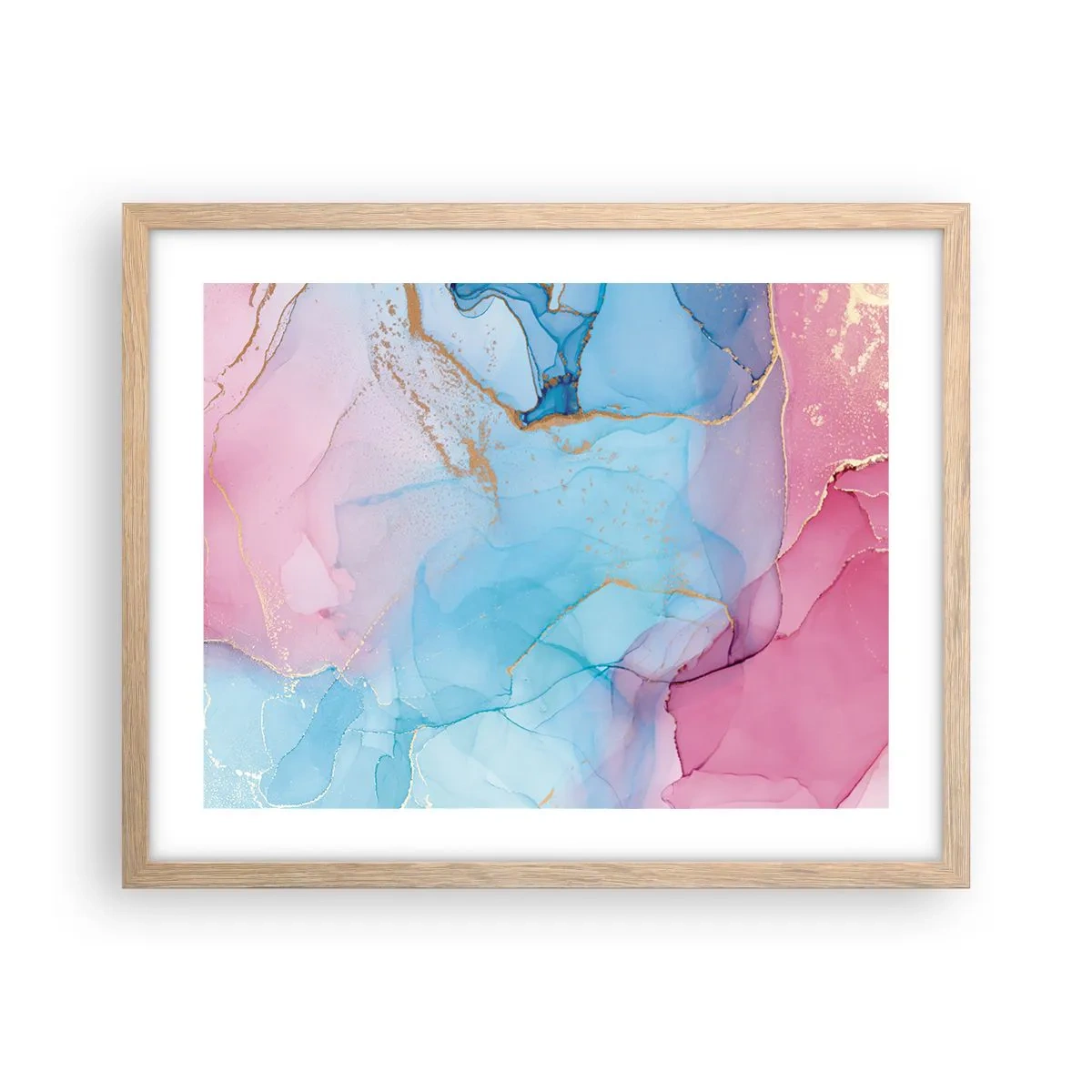 Poster in cornice rovere chiaro - Incontro e compenetrazione - 50x40 cm