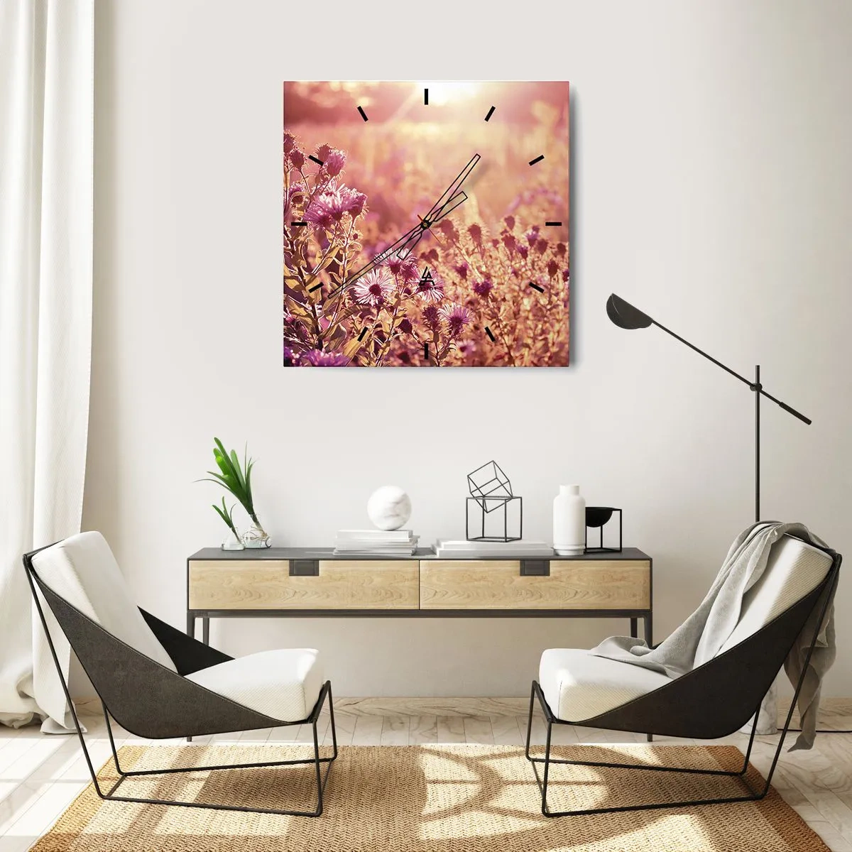 Orologio da parete - Orologio in Vetro - Prima della fine dell'estate - 40x40 cm