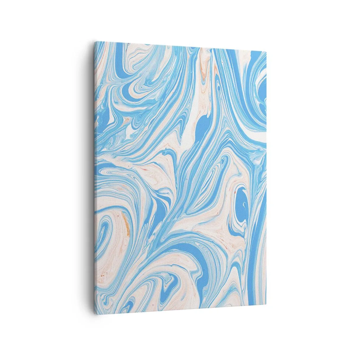 Quadro su tela - Stampe su Tela - Vortici astratti in stile marmo blu e bianco - 50x70cm - Acquitrino in turchese - Decorazione murale moderna per soggiorno e camera da letto ARTTOR