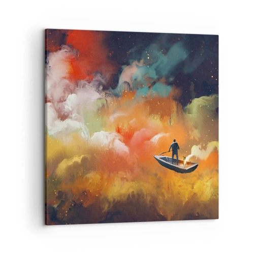 Quadro su tela - Stampe su Tela - In barca attraverso la galassia - 50x50 cm