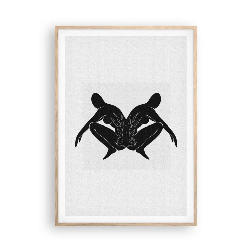 Poster in cornice rovere chiaro - Anima comune - 70x100 cm