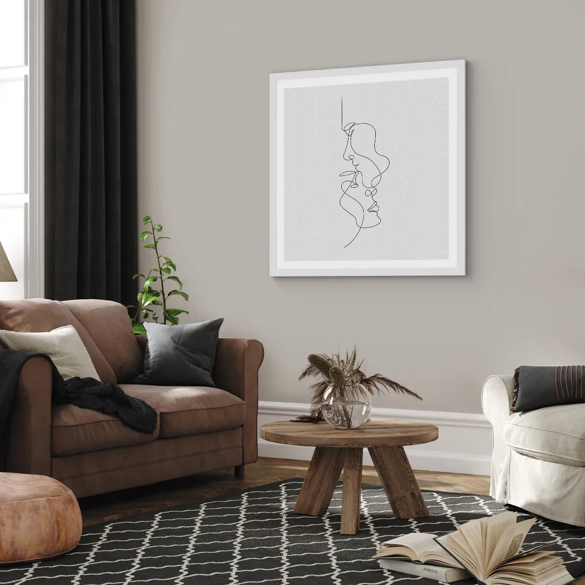 Poster in cornice bianca - Il calore dei desideri malinconici - 40x40 cm