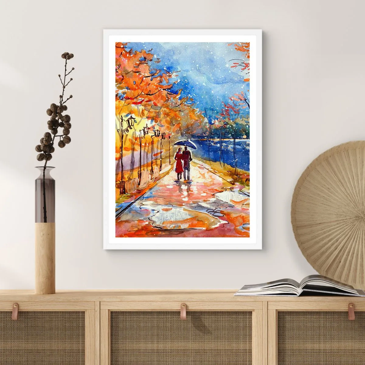 Poster in cornice bianca - Insieme fino ai confini del tempo - 50x70 cm